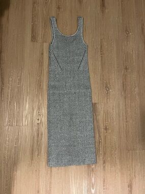 American Eagle Outfitters Gray Ribbed Tank Midi Dress